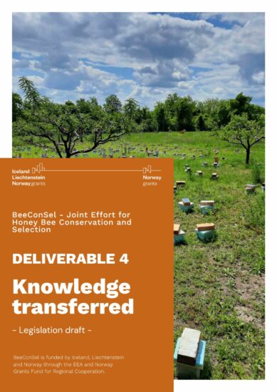 Deliverable 4: Knowledge transferred - legislation draft